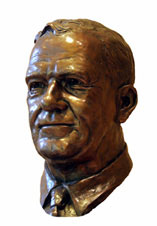 bronze bust of Eugene McDermott by Glenna Goodacre