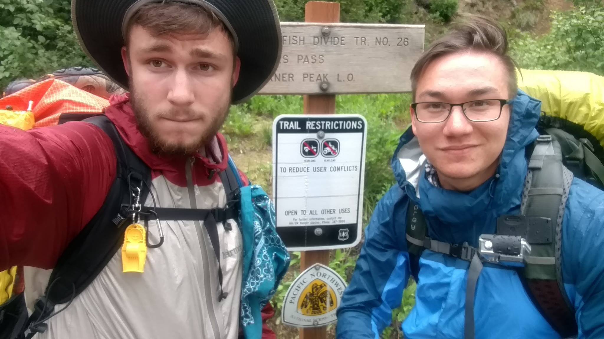 Dough and Charlie at a checkpoint